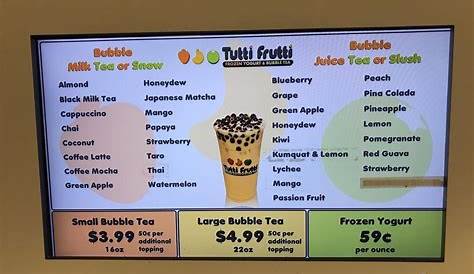 Tutti Frutti Lahore Menu Prices For Newark Newark