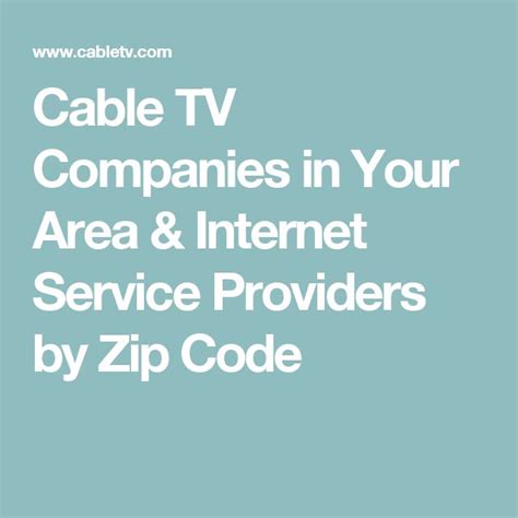 tv cable service providers by zip code