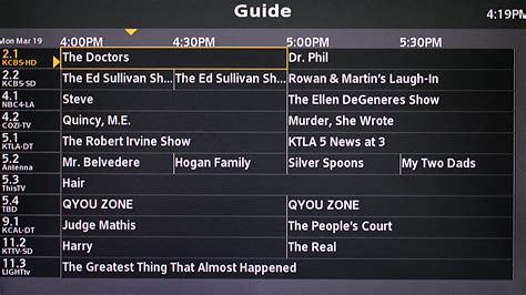 tv guide listings for antenna