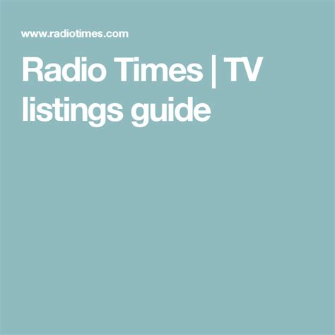 tv guide tonight radio times