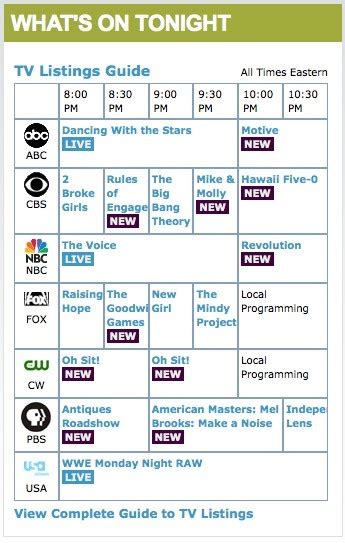 tv guide tonight schedule abc