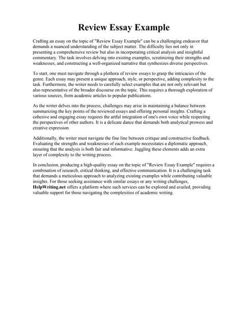 Tv show review essay example