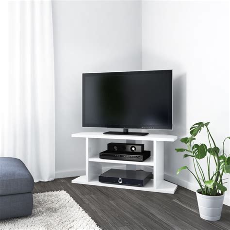 Tv Stand Corner White Gloss