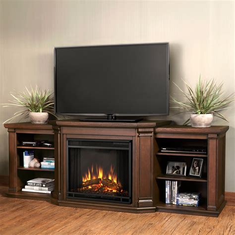tv stands with a fireplace