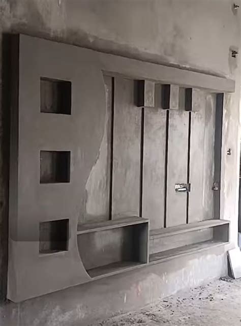 Tv Wall Design With Cement