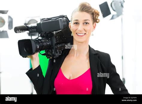 tv woman and cameraman