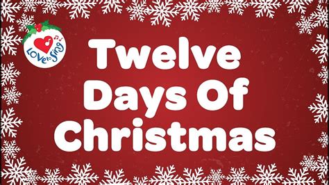 twelve days of christmas lyrics youtube