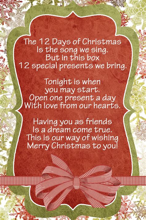 twelve days of christmas verse