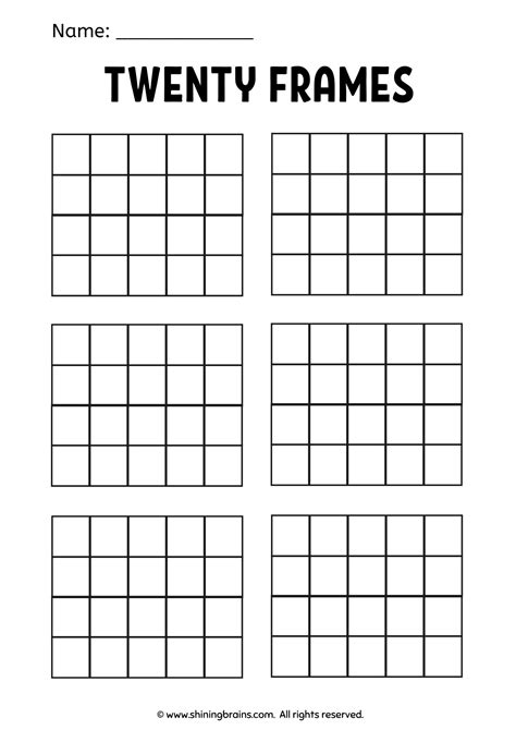 Twenty Frame Printable