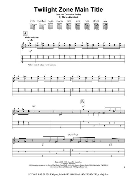 twilight zone lyrics and chords