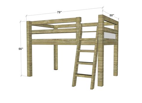 Free Woodworking Plans to Build a Twin Low Loft Bunk Bed The Design
