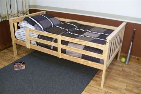 Platform Bed with Safety Guard Rails Twin or Full Size