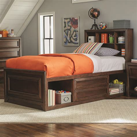 twin bed with storage and headboard