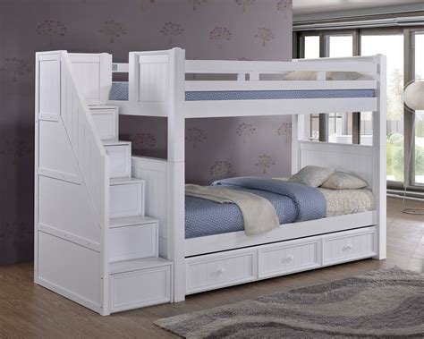 twin bunk bed with steps