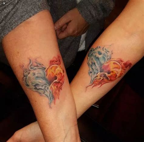 Half and Half twin flame tattoo ideas