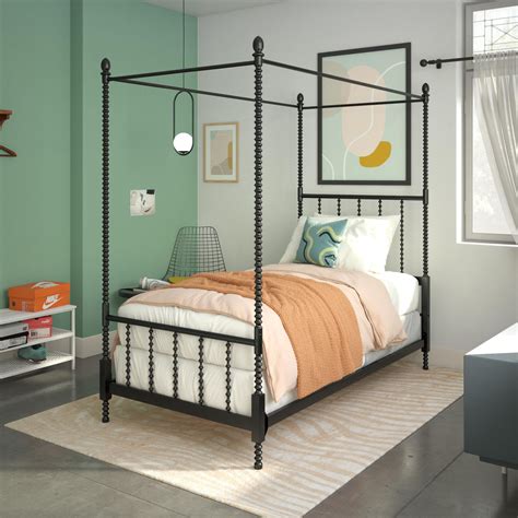 home.furnitureanddecorny.com:twin metal canopy bed