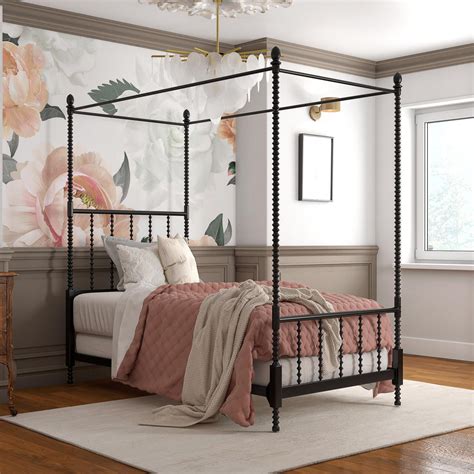 home.furnitureanddecorny.com:twin metal canopy bed