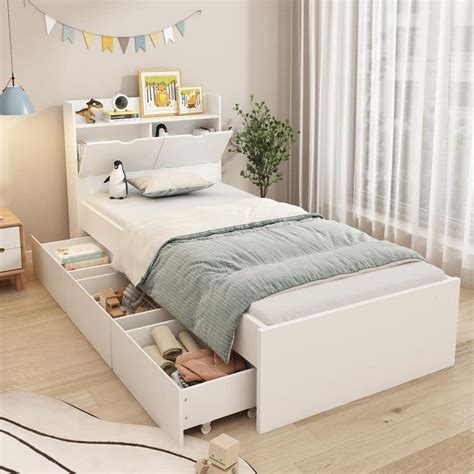 Twin Platform Bed Storage