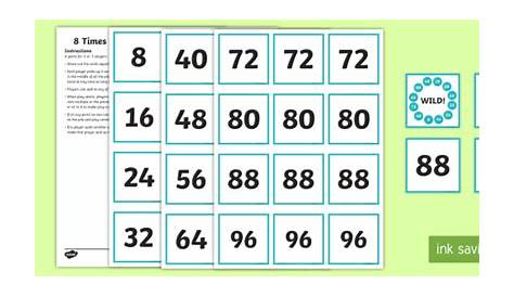 "9" times table flash cards! Simply print and laminate for durability