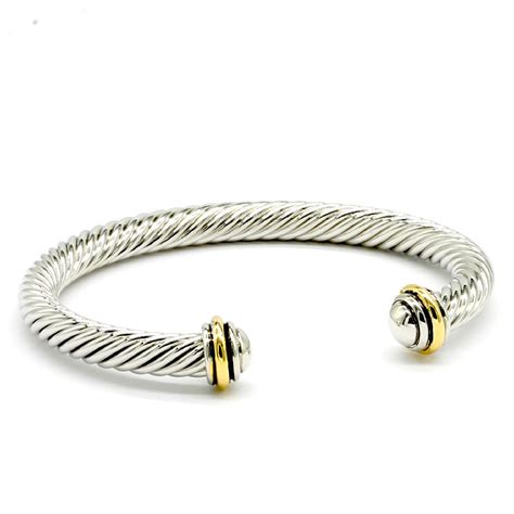 Twisted Cable Cuff Bangle Bracelet