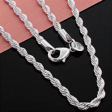 Twisted Silver Chain Necklace