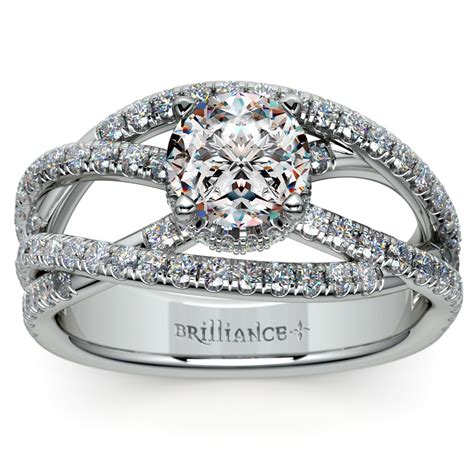 twisted split shank engagement rings