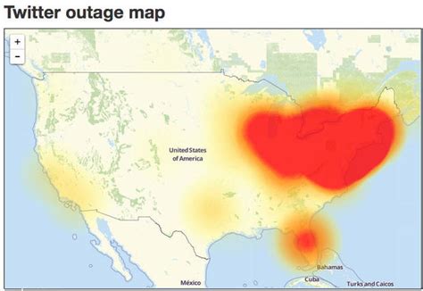 twitter down detector map