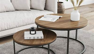 Two Round Coffee Tables Side By Side
