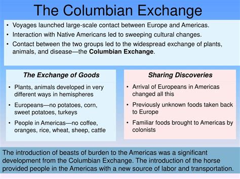 two advantages of columbian exchange