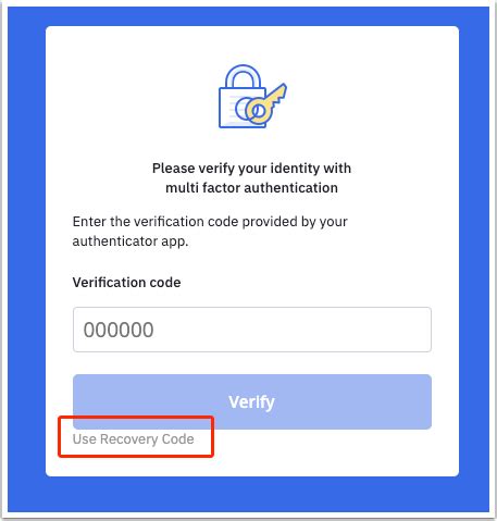 two factor authentication recovery code