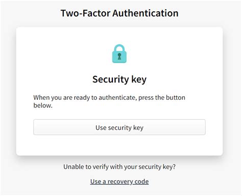 two factor authentication recovery key enabled