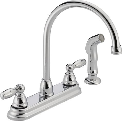 two handle kitchen faucet with sprayer