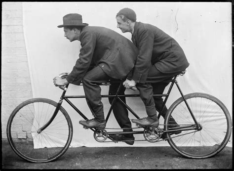 two men tandem bike