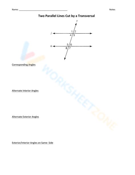 two parallel lines cut by a transversal properties