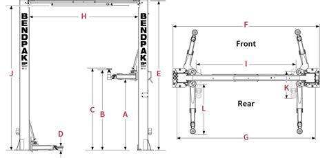 two post lift dimensions