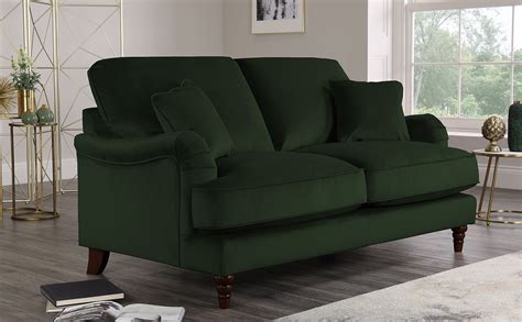 two seater green sofa