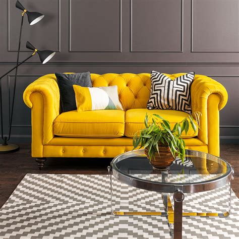 Two Seater Sofa Yellow