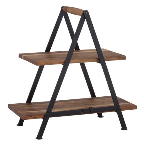 two tier stand wood