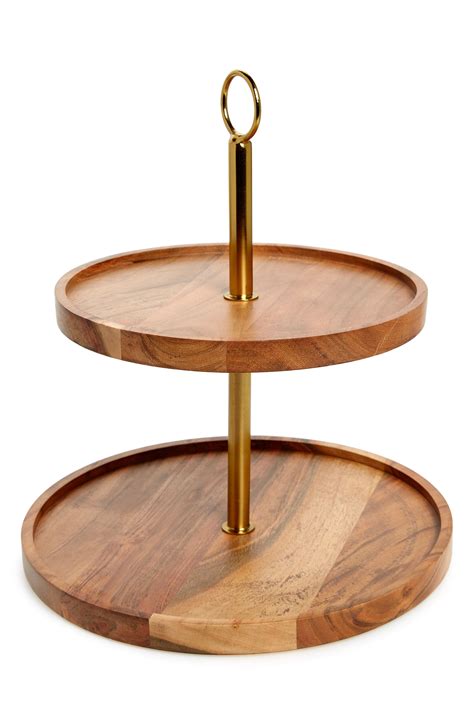 two tier stand wood