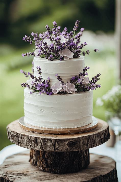 Two Tier Wedding Cake Lavender