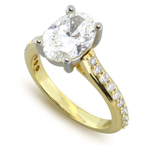 Two Tone Round Engagement Rings