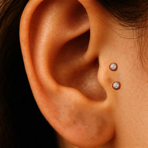 Two Tragus Piercings
