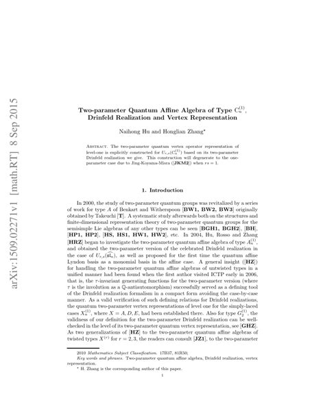 Two-Parameter Quantum Affine Algebra
