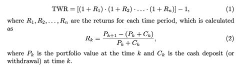 Twr Time Weighted Return