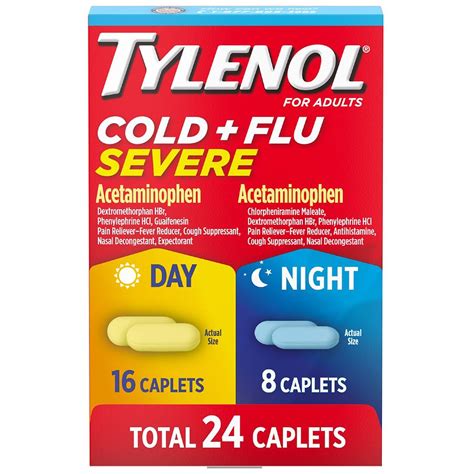 tylenol cold and flu severe dosage