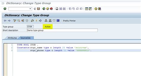 type group in sap abap example