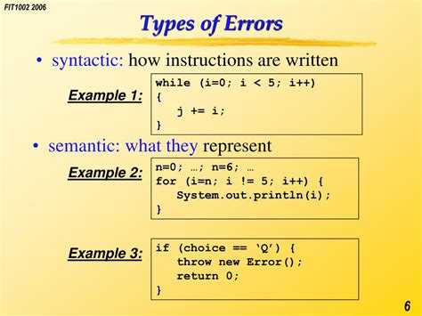 type of error in coding