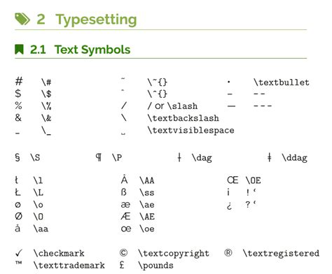 type symbols in latex