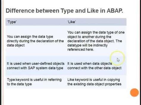 type vs like in sap abap