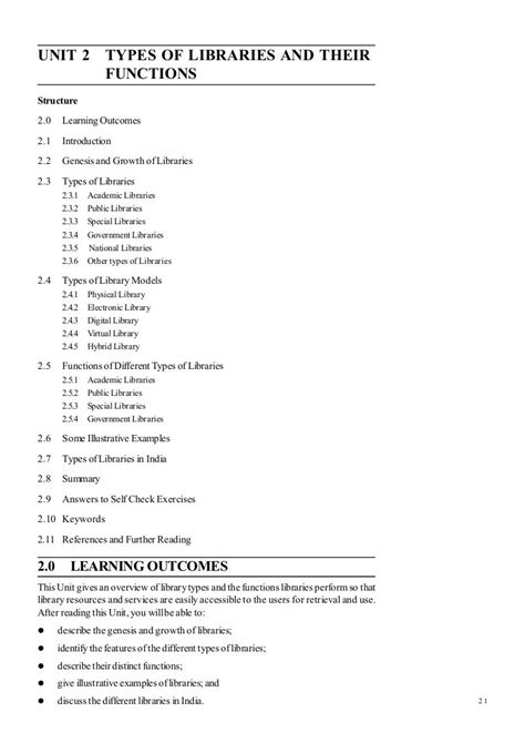types and functions of library